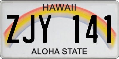 HI license plate ZJY141