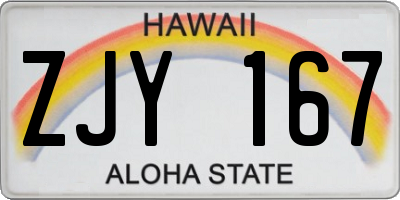 HI license plate ZJY167