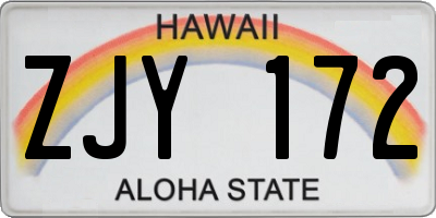 HI license plate ZJY172