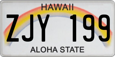 HI license plate ZJY199