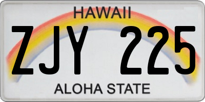 HI license plate ZJY225