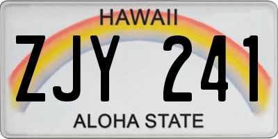 HI license plate ZJY241