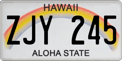 HI license plate ZJY245