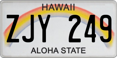 HI license plate ZJY249