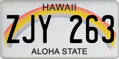 HI license plate ZJY263