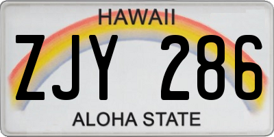 HI license plate ZJY286