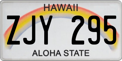 HI license plate ZJY295