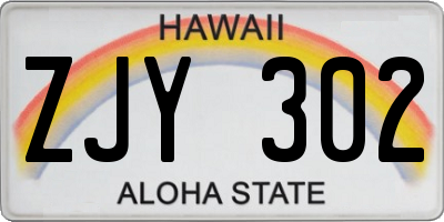 HI license plate ZJY302