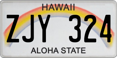 HI license plate ZJY324