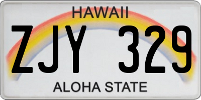 HI license plate ZJY329