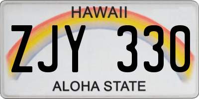 HI license plate ZJY330