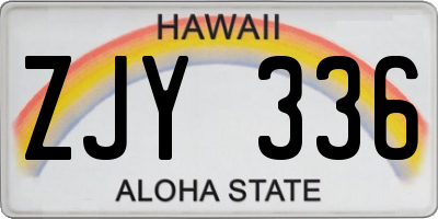 HI license plate ZJY336