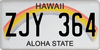 HI license plate ZJY364