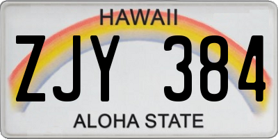HI license plate ZJY384