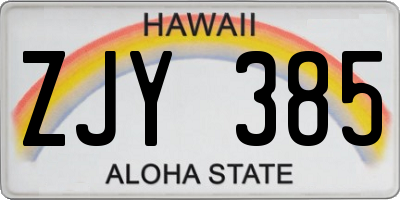 HI license plate ZJY385