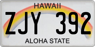 HI license plate ZJY392