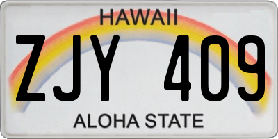 HI license plate ZJY409