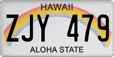 HI license plate ZJY479