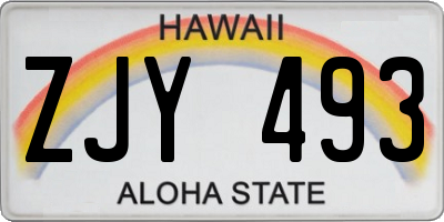 HI license plate ZJY493