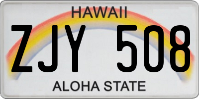 HI license plate ZJY508