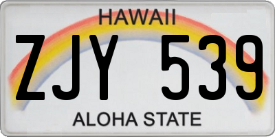 HI license plate ZJY539