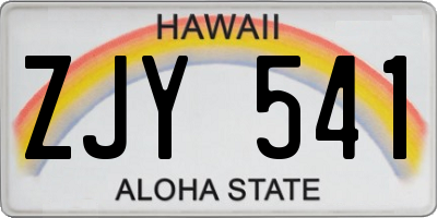 HI license plate ZJY541