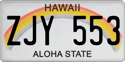HI license plate ZJY553