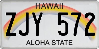 HI license plate ZJY572