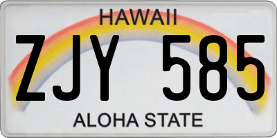 HI license plate ZJY585