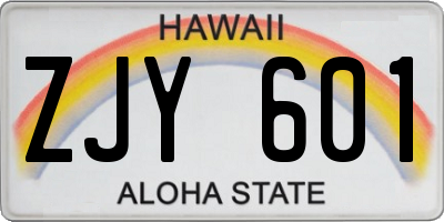 HI license plate ZJY601