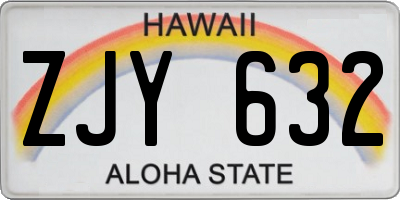 HI license plate ZJY632