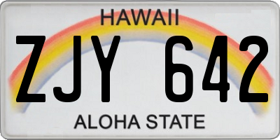 HI license plate ZJY642