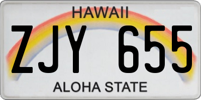 HI license plate ZJY655