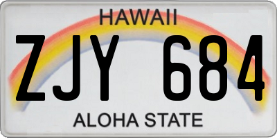 HI license plate ZJY684