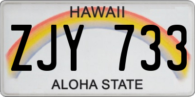 HI license plate ZJY733