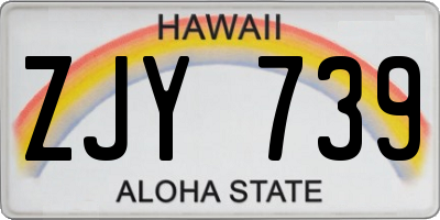 HI license plate ZJY739
