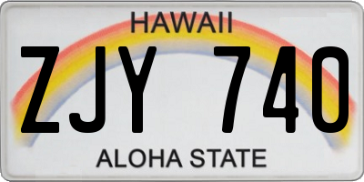 HI license plate ZJY740