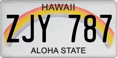 HI license plate ZJY787