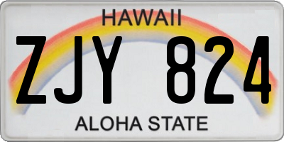 HI license plate ZJY824
