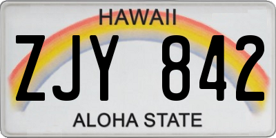 HI license plate ZJY842