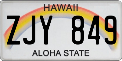 HI license plate ZJY849