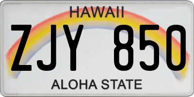 HI license plate ZJY850