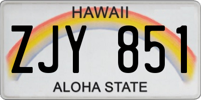 HI license plate ZJY851