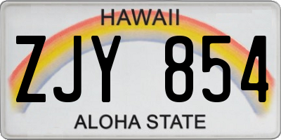 HI license plate ZJY854