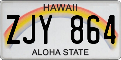 HI license plate ZJY864