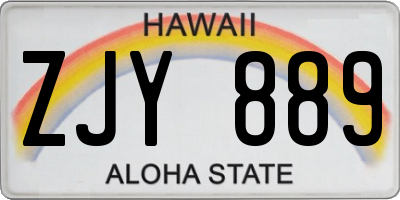 HI license plate ZJY889