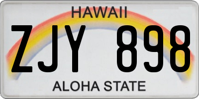 HI license plate ZJY898