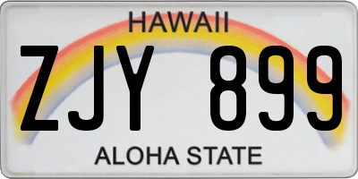 HI license plate ZJY899
