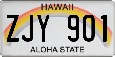 HI license plate ZJY901