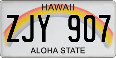 HI license plate ZJY907